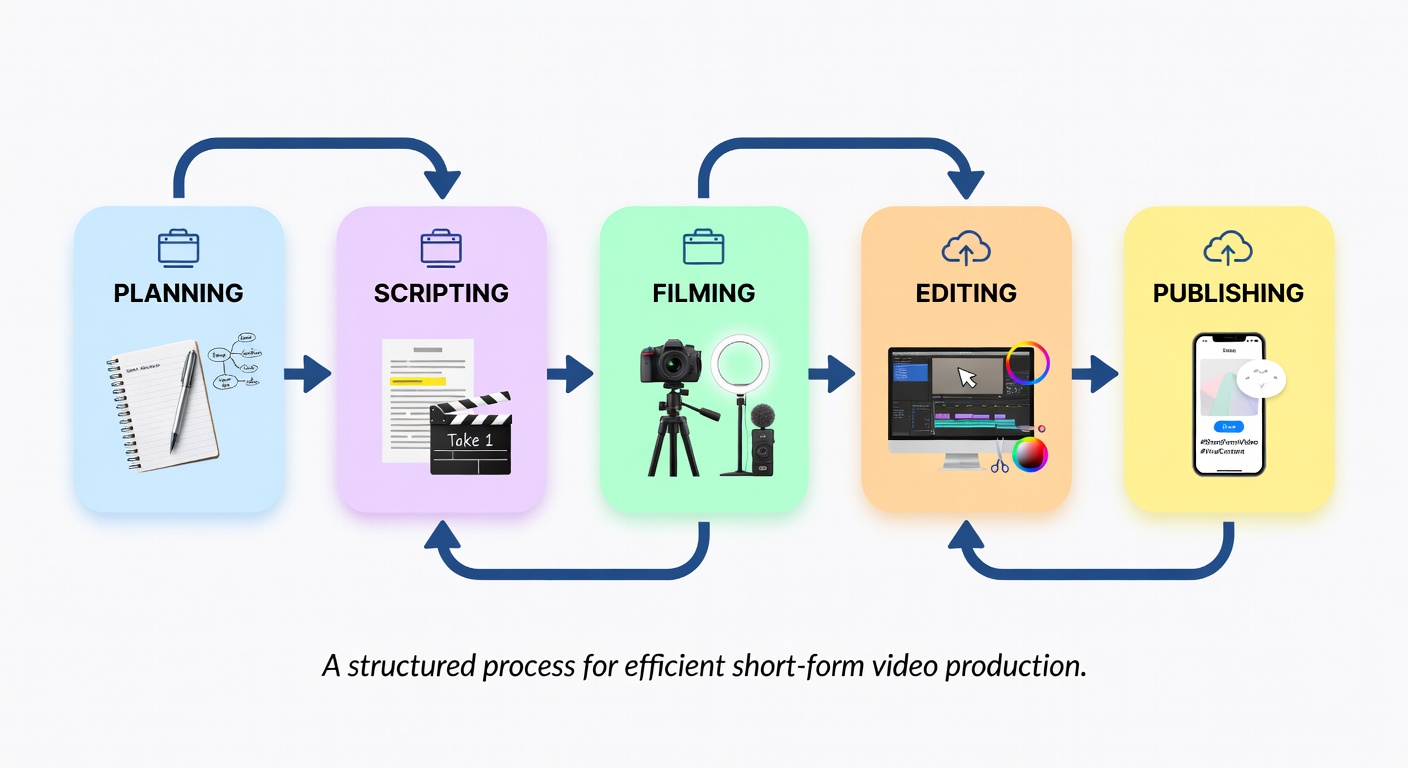 Scene breakdown workflow diagram showing how individual scenes connect to form a complete video structure